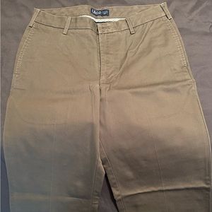 Izod flat front chino green used pants slacks 32x34